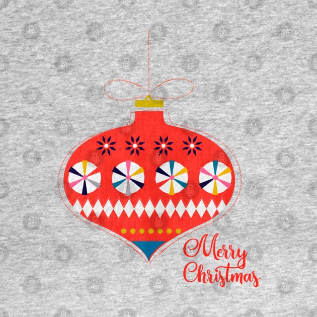 Merry Christmas retro bauble by showmemars